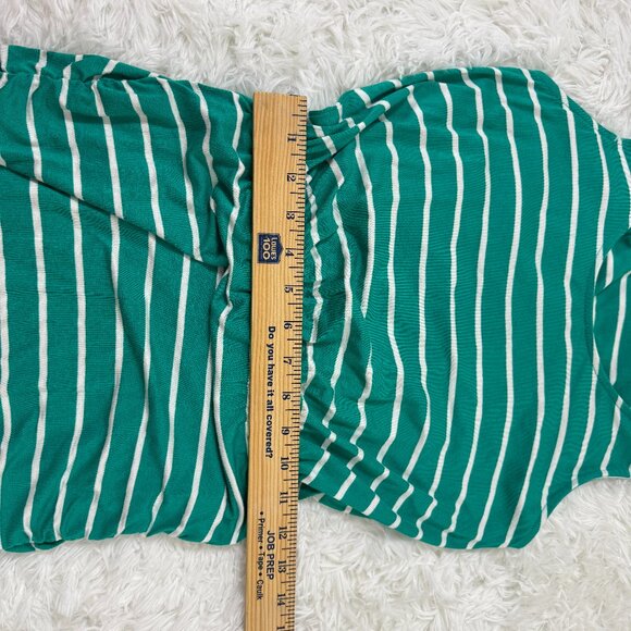 GIBSON Ruched Side Tank Dress Striped Teal Size XXS EUC - Picture 8 of 9